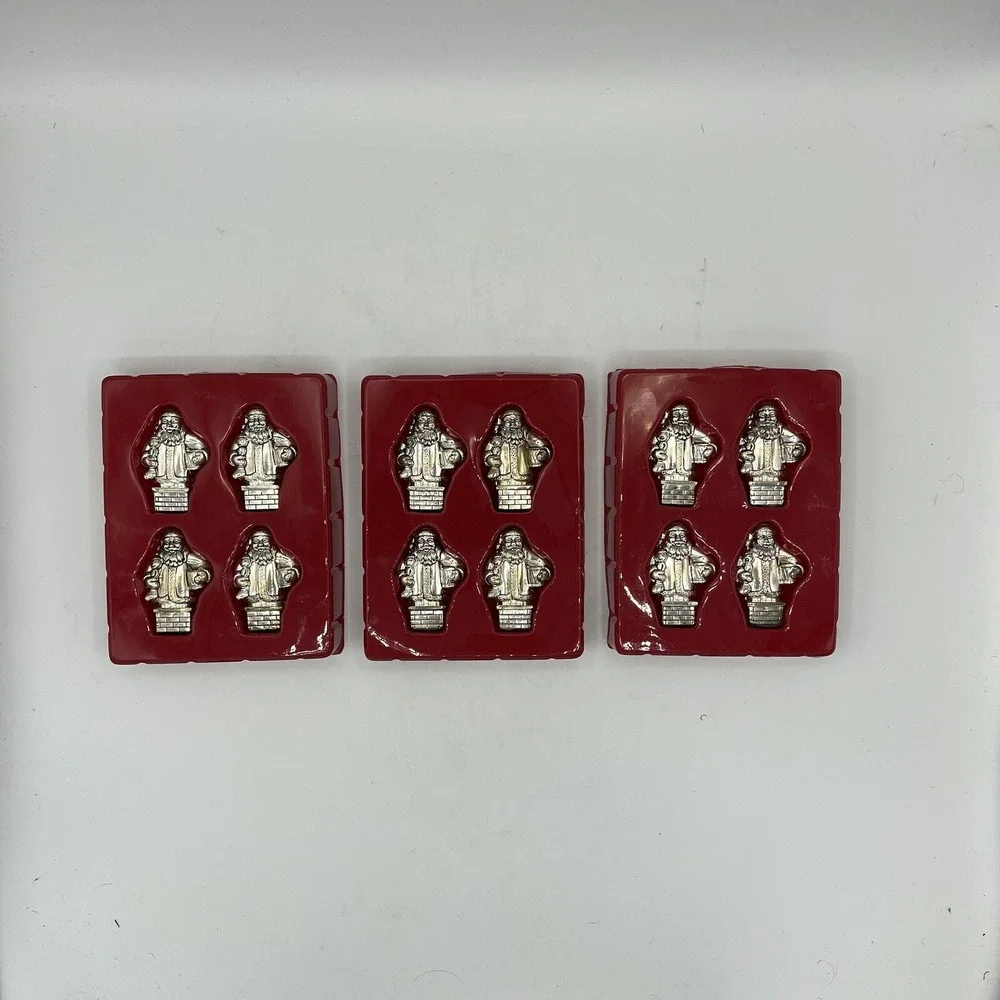 12 Silverplate‎ Table Place Card Holders Santa Wallace Silversmith Christmas 3